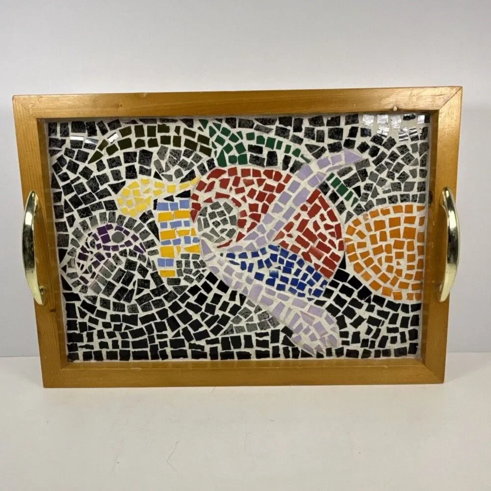 Mosaic Wood Serving Tray - 10.25in x 14.5in